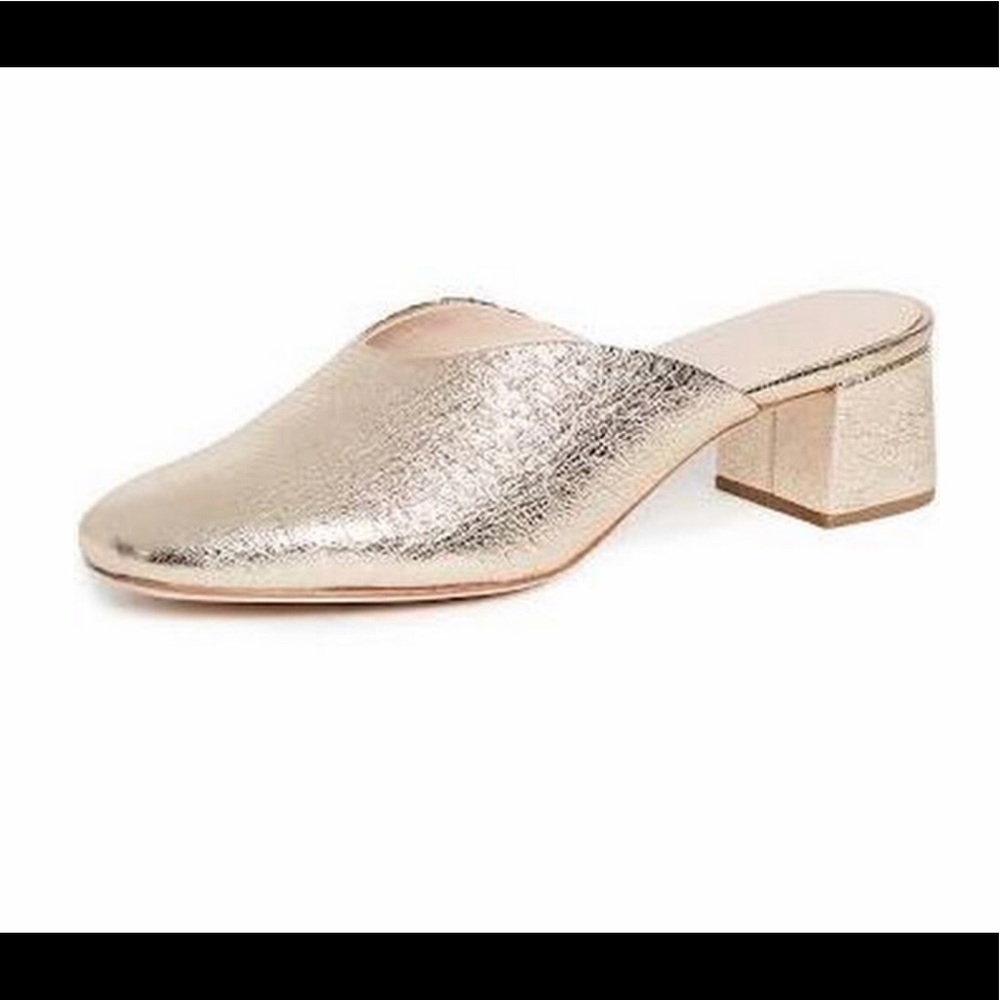 Loeffler Randall Gold Lulu Mules! Size 7